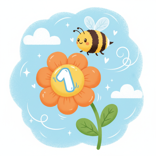 Honeybees on Flowers Counting Activity Printable | Number Matching Game for Toddlers | Cute Bee and Flower Math Worksheet | Preschool Learning PDF