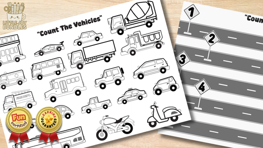 Match the Vehicles - Black and White