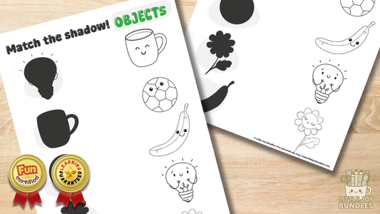 Match the objects to their shadows - Black and White